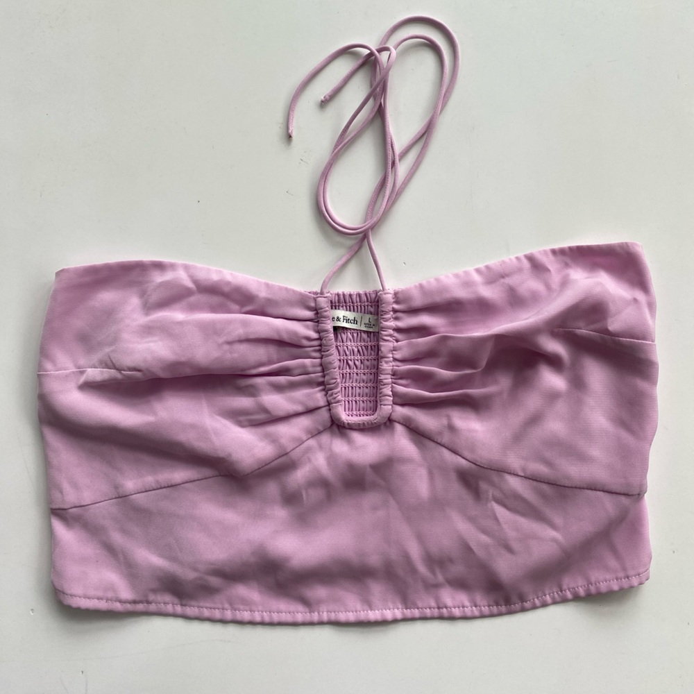 Abercrombie and Fitch Women’s Halter Hardware Set Top Pink L